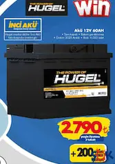 THE POWER OF HUGEL AKÜ 12V 60AH fiyat ve kampanya bilgisi